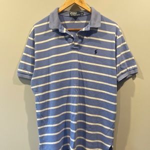 Blue Horizontal Striped Polo by Ralph Lauren. Men’s Size Medium.
